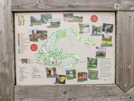 A map of Rosliston Forestry Centre showing various trails amenities and points of interest at Oak Lodge in Rosliston