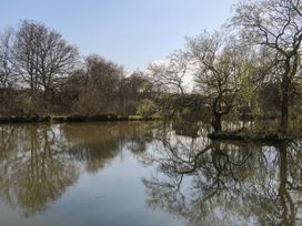 A pond with trees reflecting in the water at Carp Hut in Hadlow Down near Crowborough