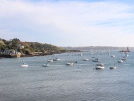 A seascape with boats in the water at Treliance in Truro