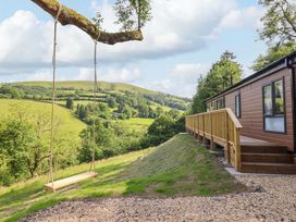 An outdoor area with a swing and a slope at The Owlet in Dolwen near Llanidloes