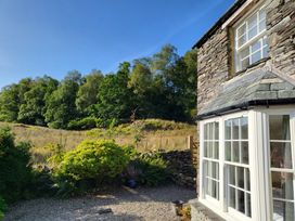 A view of trees and grass from an outdoor area at Deer How Farm in Patterdale near Glenridding