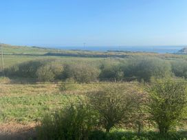 A view of greenery and the ocean at Arfryn Bull Bay