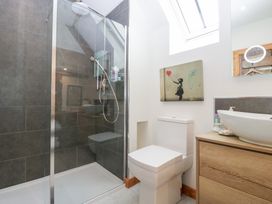 A bathroom with a shower and toilet at The Art House in Leominster