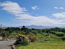 A view of mountains and flowers overlooking a landscape at Moynish Mor Mulranny, Mulranny, County Mayo