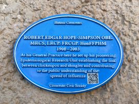 A plaque commemorating Robert Edgar Hope-Simpson in Cirencester