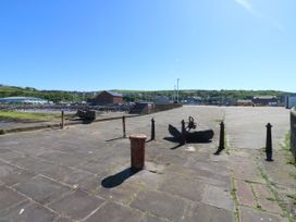 An outdoor area with an anchor and bollards at Seaview in Whitehaven