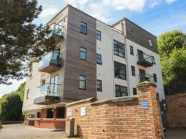 An apartment building with balconies at Quayside Apartments in Whitehaven