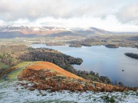 A landscape view of mountains and a lake at Hampton House in St. Bees