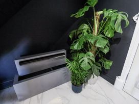 A decorative planter and plants in an indoor space at Holly Farm near Brantham