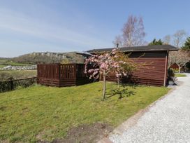 An outdoor view of a building and tree at Alpine Lodge in Rhyd-y-Foel near Abergele