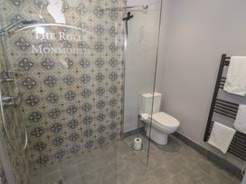 A bathroom with shower and toilet at Boxbush Lodge Monmouth