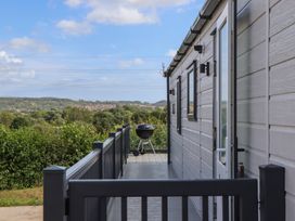 A deck with a barbecue at Maple Lodge in Teigngrace near Kingsteignton