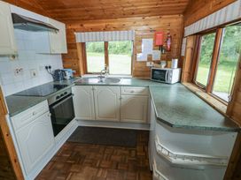 A kitchen with cabinets and appliances at Ash Lodge in Mynydd Cerrig near Porthyrhyd
