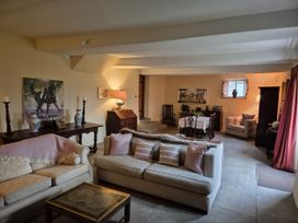 A living room with a sofa and coffee table at North Cottage Myddfai near Llandovery