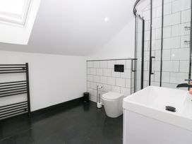 A bathroom with a shower and toilet at Catbells in Windermere