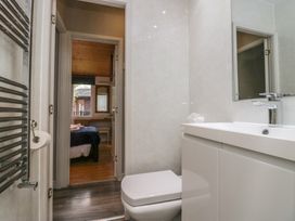 A bathroom with a toilet and sink at Owls Nook Lodge Langdale 9, White Cross Bay near Windermere