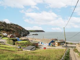A beach scene with houses and a road at Awel Deg, Tresaith