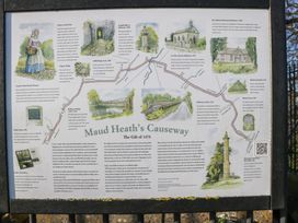 An information board about Maud Heath's Causeway at Maud Heath's Snug, East Thytherton