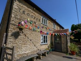 An outdoor view of The Trooper Inn with decorations at The Old Barn in Stourton Caundle near Stalbridge