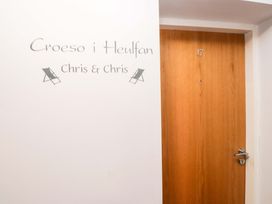 A door with number 17 and decoration at Heulfan in Conwy