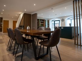 A dining room with a table and chairs at The Galloway in Morpeth