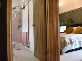 A bathroom with a shower and toilet at Ty Llaeth in Carmarthen