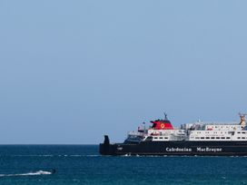 A ferry sailing in the ocean at Caledonian MacBrayne