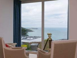 A living room with a view of the sea at Mid Air in St. Ives