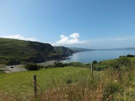 A coastal view with cliffs and ocean at Dinas Island Cottage in Dinas Cross