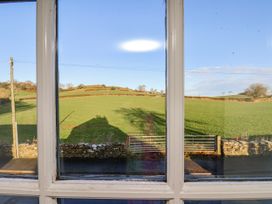 A view from a window showing a field and gate at Chestnut Barn Aislaby near Whitby