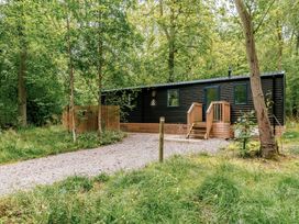 A cabin in a forested area at Horncastle Spa in Louth