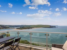 A view of the sea and landscape from a balcony at 6 Avon Quillet in Bigbury-On-Sea