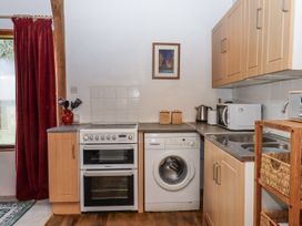 A kitchen with appliances and storage at Swallows Nest in Widecombe-in-the-Moor near Postbridge