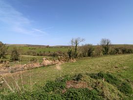 A view of a field with trees and hills at Swallows Nest near Widecombe-in-the-Moor
