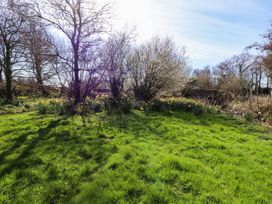 A garden with trees and flowers at Ty Crigyll in Caergeiliog