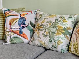 Cushions on a grey sofa at Windsor House in York