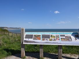 An information panel at the Jurassic Coast World Heritage Site in Seaton