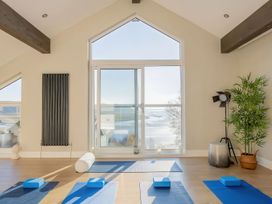A yoga studio with mats and blocks at Epic Spa (Roof Terrace) Laugharne