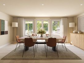 A dining room with a table and chairs at Heatherwood (Pet) in Slaley