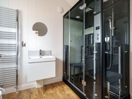 A bathroom with a sink and shower at The Grays in North Berwick