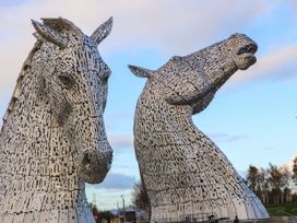 Metal sculptures of horses at The Helix in Falkirk
