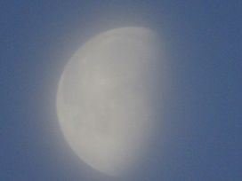 A crescent moon in the sky at Cosy Shepherd’s Hut Longhope