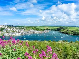 A coastal view with boats and houses in Salcombe