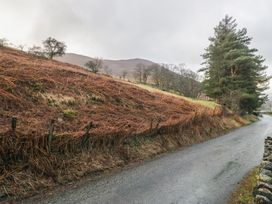 A road alongside a hillside with grass and trees at Newlands Fell House near Keswick