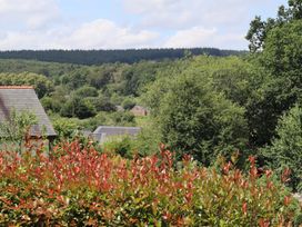 A view of trees and a house with solar panels at Horse Gin in Parkend