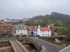 A view of houses and a bridge in Sandsend near Whitby