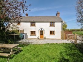A house with a lawn and picnic table at Little Blagdon Ashwater