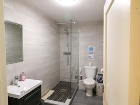 A bathroom with shower, toilet, and sink at Thadg and Hannah’s in Miltown
