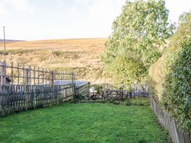 A garden with a tree and a bench at Englewood Cottage Hexham