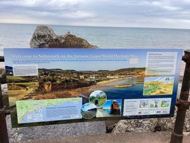 A welcome sign at the Jurassic Coast World Heritage Site in Sidmouth